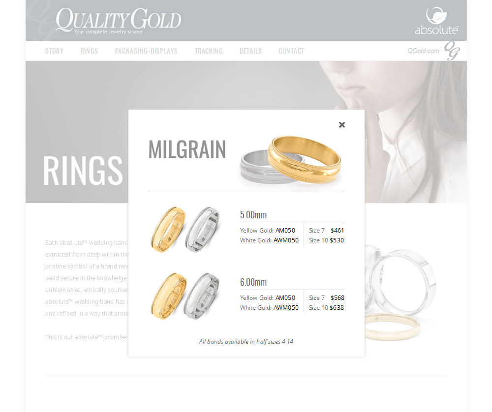 Absolute Gold detail modal