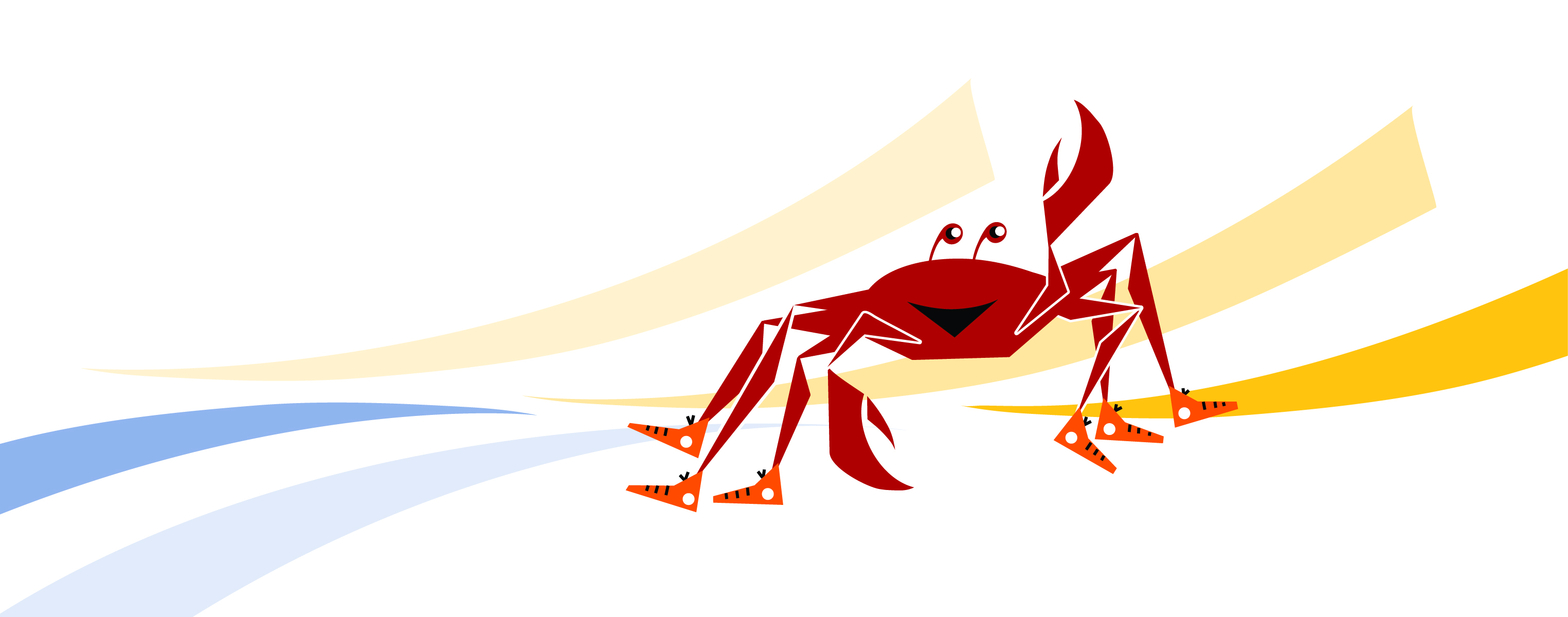 Running crab with sand and sea texture